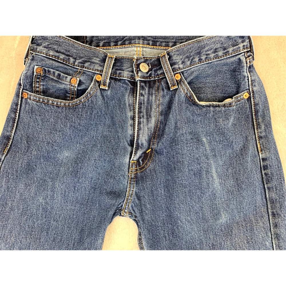 Levi's 505 Regular Fit Jeans Mens 30x30 Blue Medium Wash Straight Leg Cotton - Picture 2 of 9